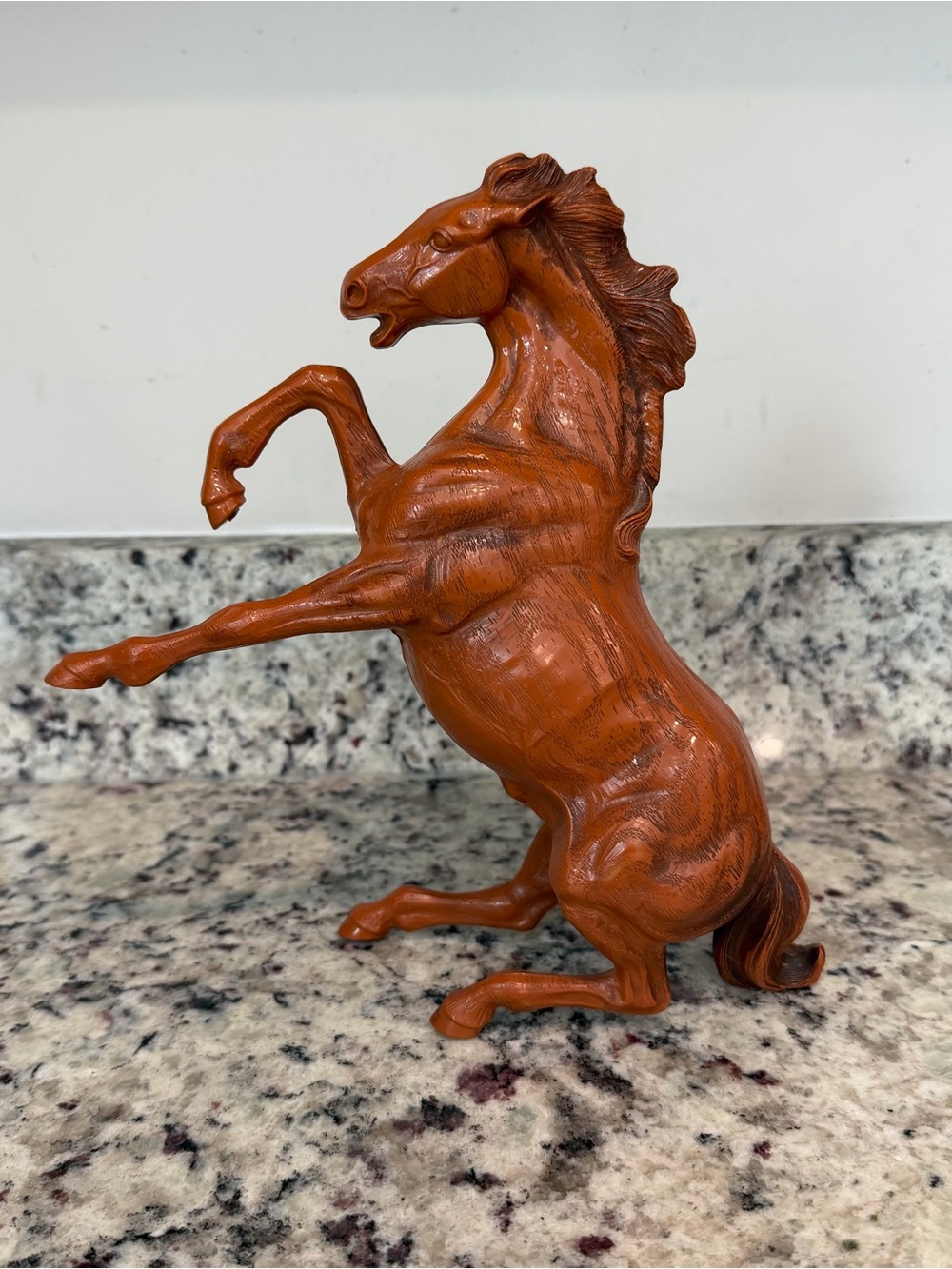 Vintage 9” Hartland Wood Grain Plastic Rearing Fighting Mustang Stallion Horse